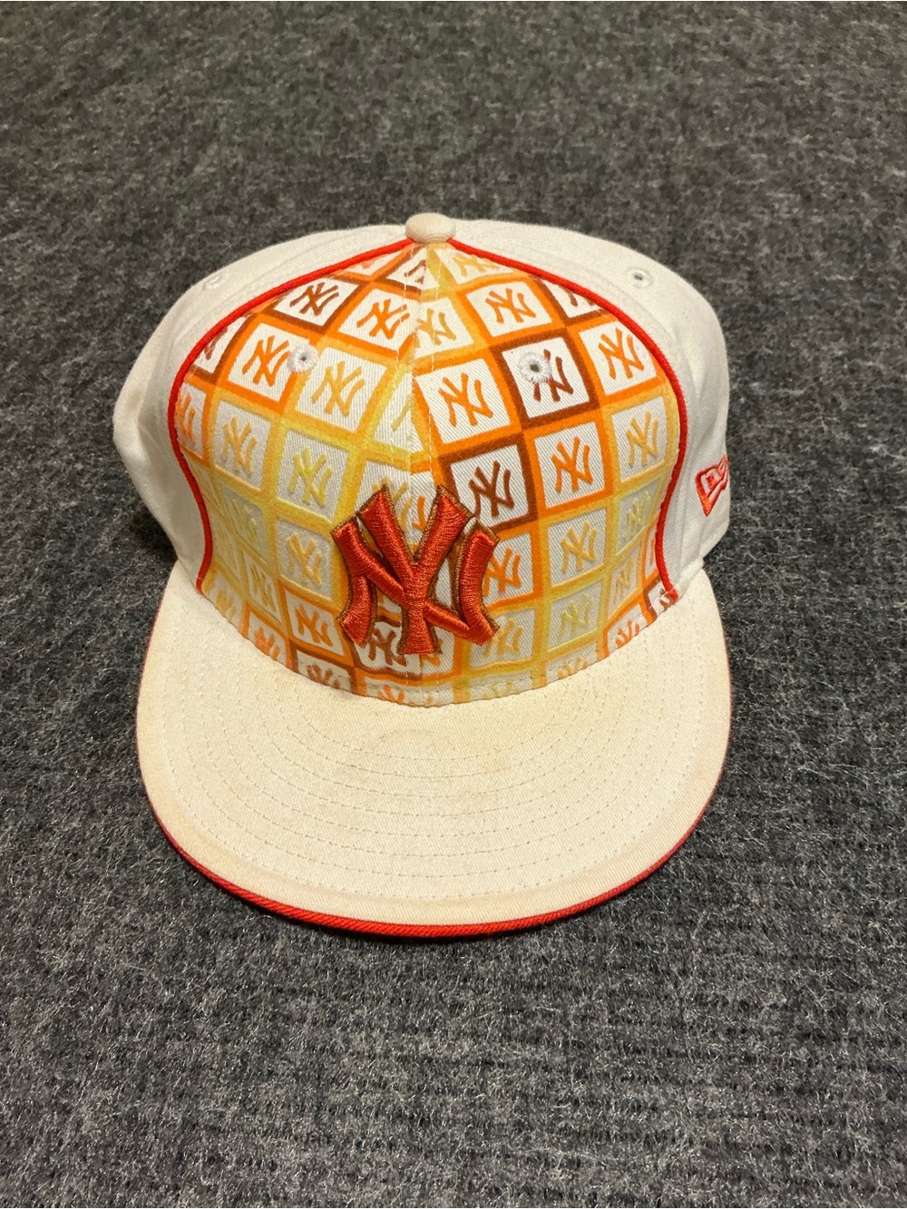 New Era White Orange Yellow NY Yankees Snapback